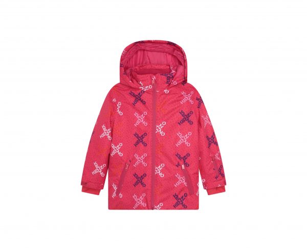 KENZO KIDS LOGO-PRINT HOODED SKI JACKET