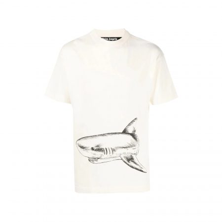 PALM ANGELS SHARK-PRINT ORGANIC COTTON T-SHIRT