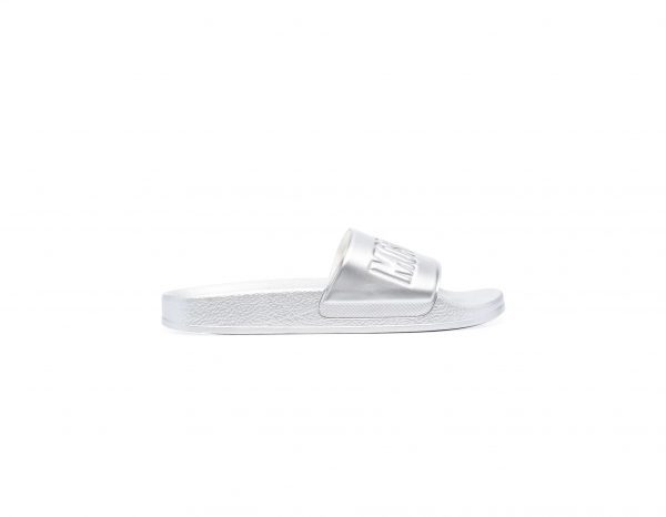 MOSCHINO EMBOSSED-LOGO DETAIL SLIDES