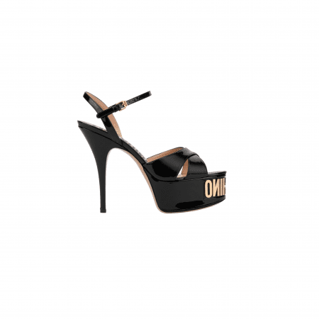 MOSCHINO 150MM LOGO-PLAQUE PLATFORM SANDALS