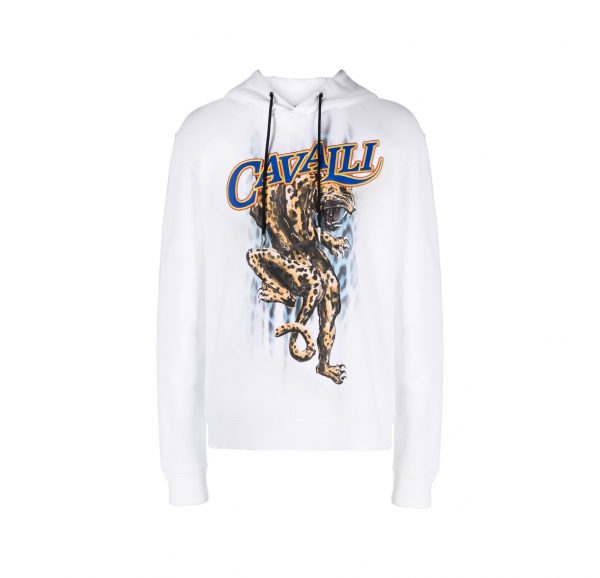 ROBERTO CAVALLI GRAPHIC-PRINT HOODIE