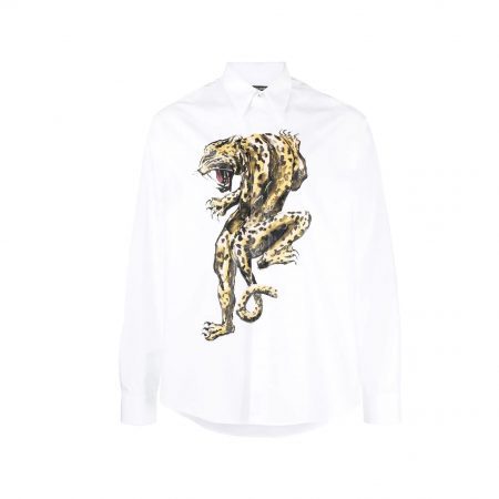 ROBERTO CAVALLI PANTHER-PRINT COTTON SHIRT