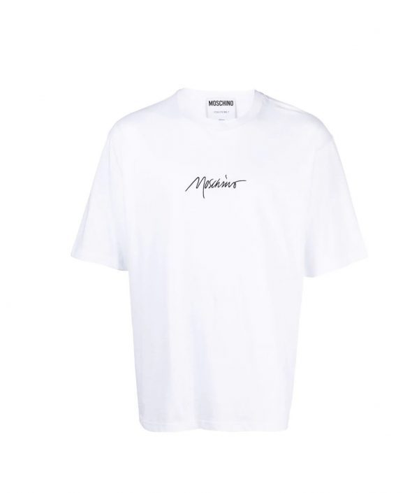 MOSCHINO EMBROIDERED-LOGO ORGANIC COTTON T-SHIRT