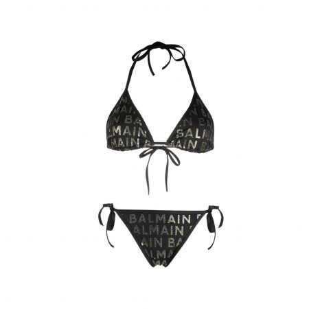 BALMAIN LOGO-PRINT BIKINI SET