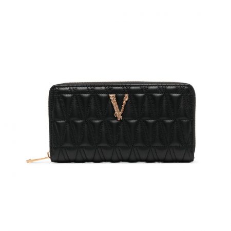 VERSACE LEATHER ZIP AROUND WALLET