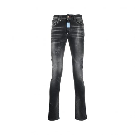 PHILIPP PLEIN DISTRESSED-EFFECT STRAIGHT-LEG JEANS