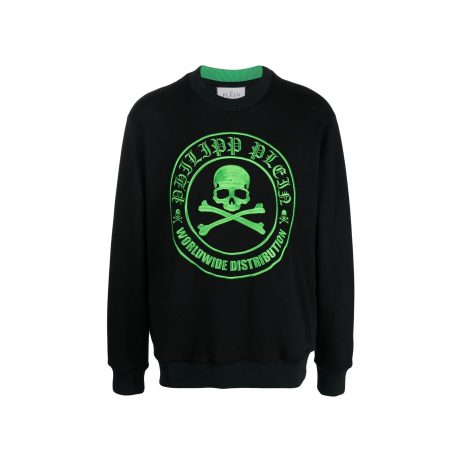 PHILIPP PLEIN SKULL-PRINT CREW NECK SWEATSHIRT