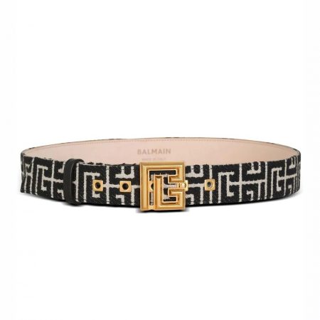 BALMAIN MONOGRAM-PATTERN BELT