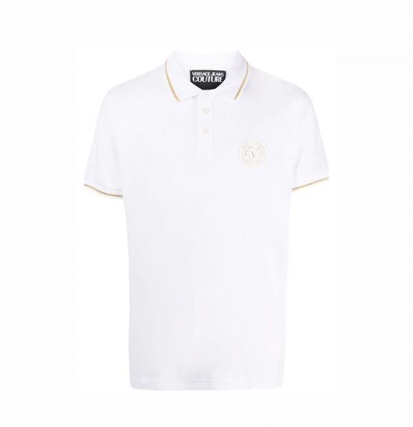 VERSACE JEANS COUTURE CHEST LOGO-PATCH POLO SHIRT