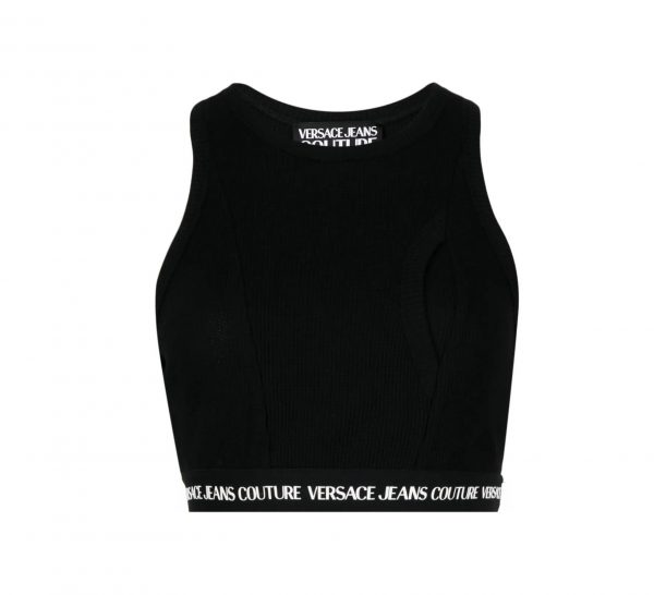 VERSACE JEANS COUTURE LOGO COUTURE CROP TOP