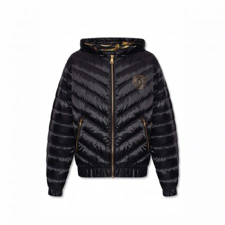 VERSACE JEANS COUTURE LOGO-PATCH DOWN PUFFER JACKET