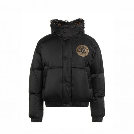 VERSACE JEANS COUTURE LOGO-PATCH ZIP-UP JACKET