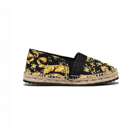 YOUNG VERSACE BAROCCO-PRINT ESPADRILLES