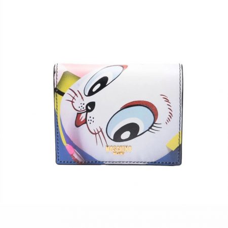 MOSCHINO CAT-FACE PRINT WALLET(1)