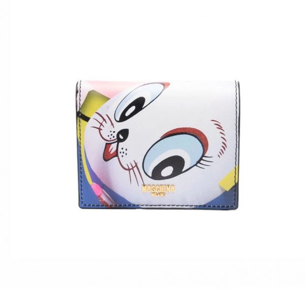 MOSCHINO CAT-FACE PRINT WALLET(1)