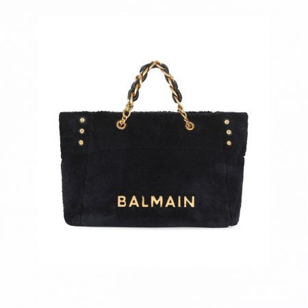 BALMAIN FLUFFY LOGO TOTE BAG