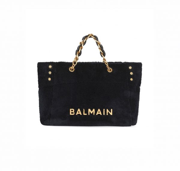 BALMAIN FLUFFY LOGO TOTE BAG