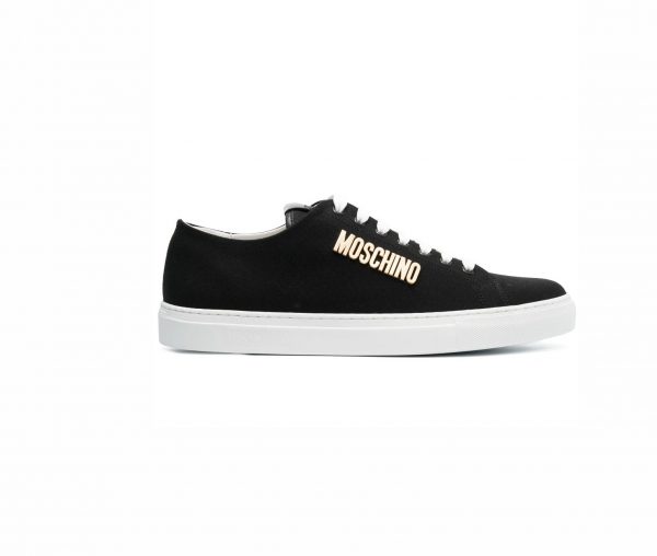 MOSCHINO LOGO-LETTERING LOW-TOP SNEAKERS