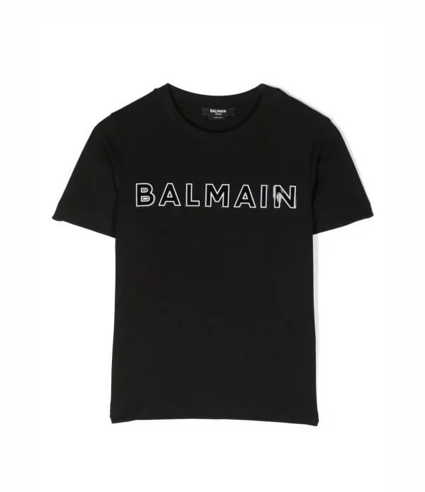 BALMAIN KIDS LOGO-RAISED COTTON T-SHIRT