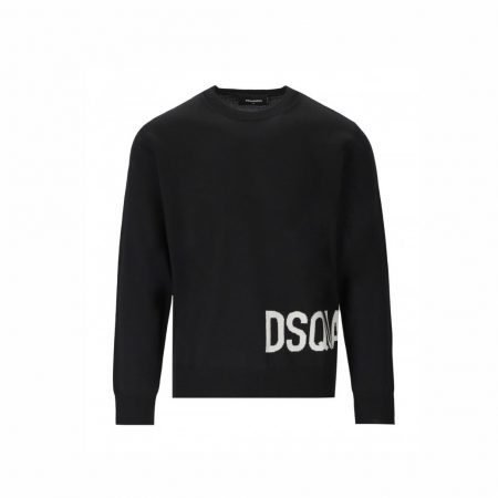 DSQUARED2 BLACK CREWNECK JUMPER