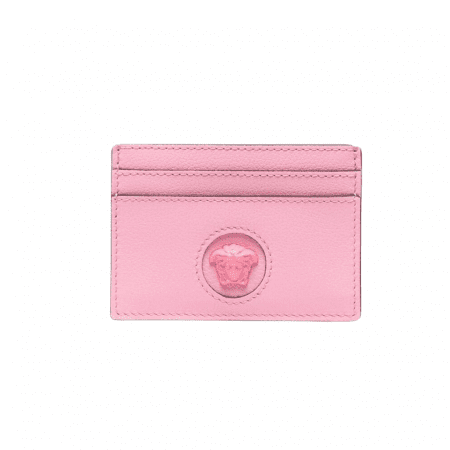 VERSACE ENGRAVED-LOGO PLAQUE CARDHOLDER