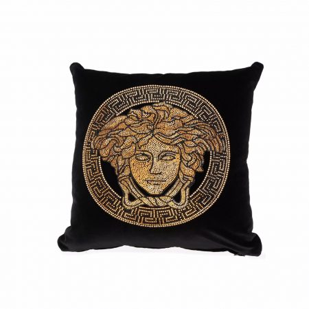 VERSACE EMBELLISHED MEDUSA HEAD CUSHION