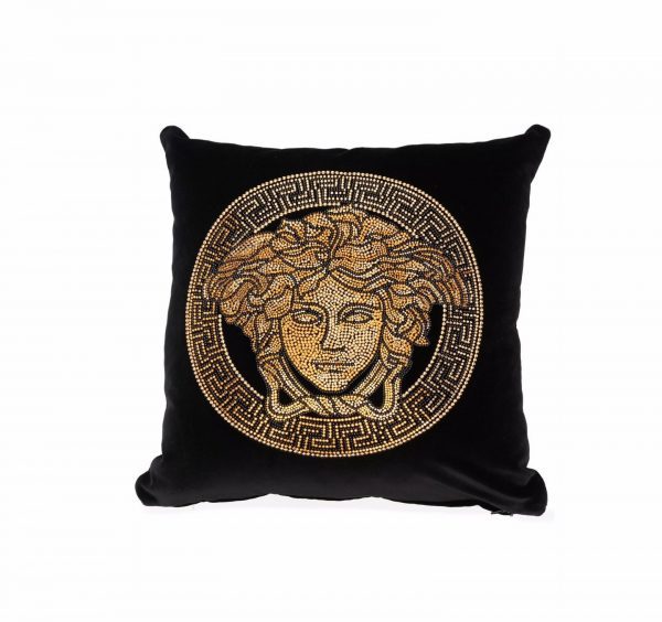 VERSACE EMBELLISHED MEDUSA HEAD CUSHION