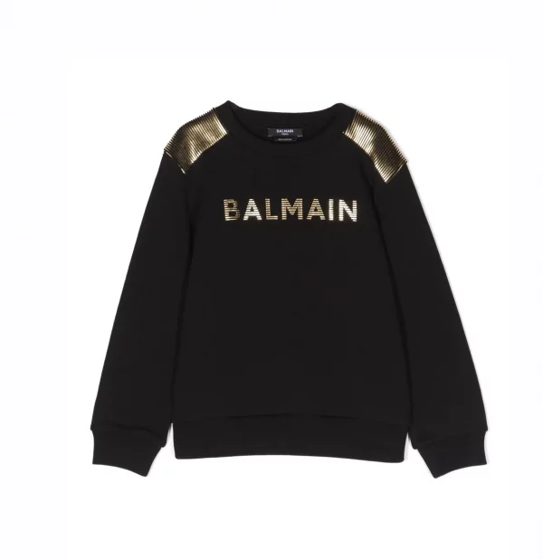 BALMAIN KIDS LOGO-PRINT COTTON SWEATSHIRT