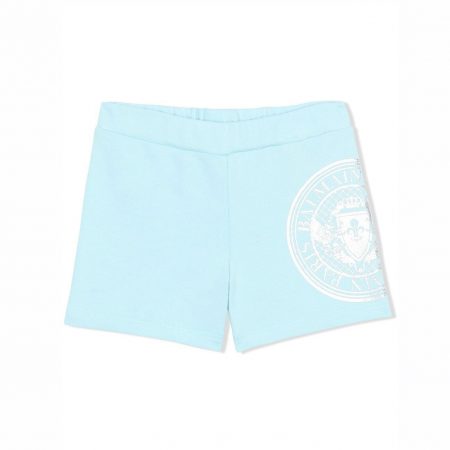 BALMAIN KIDS LOGO-PRINT COTTON TRACK SHORTS