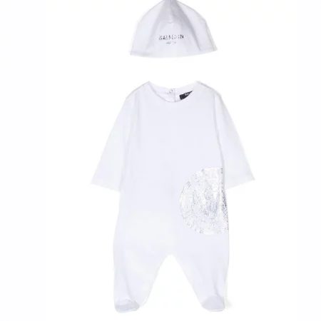 BALMAIN KIDS LOGO-PRINT BABYGROW SET