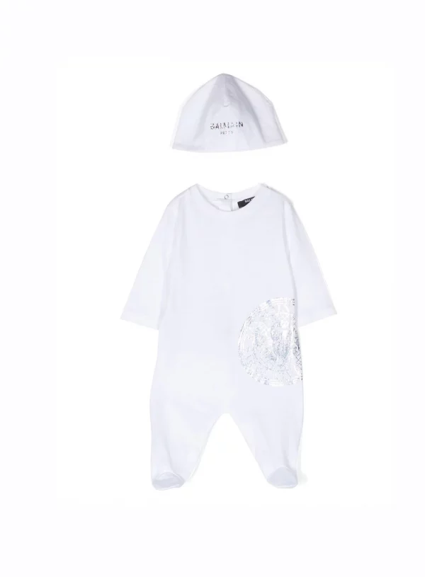 BALMAIN KIDS LOGO-PRINT BABYGROW SET