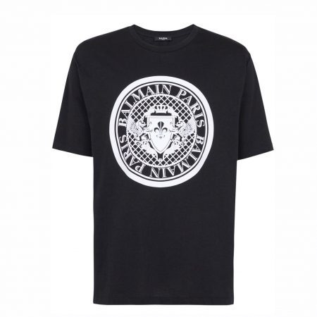 BALMAIN COIN FLOCK ROUND-NECK T-SHIRT