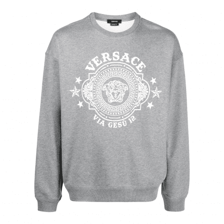 VERSACE LOGO-PRINT COTTON SWEATSHIRT