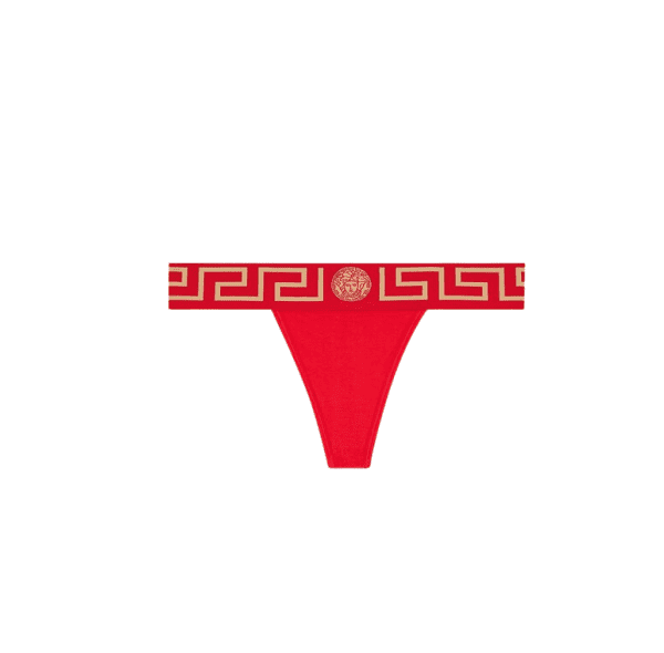 VERSACE GRECA WAISTBAND THONG