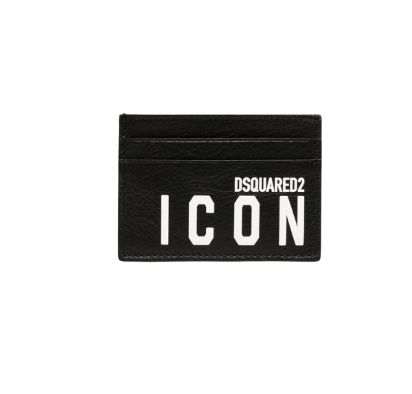 DSQUARED2 ICON LOGO-PRINT LEATHER CARD HOLDER