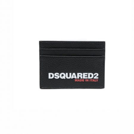 DSQUARED2 LOGO-PRINT LEATHER CARDHOLDER