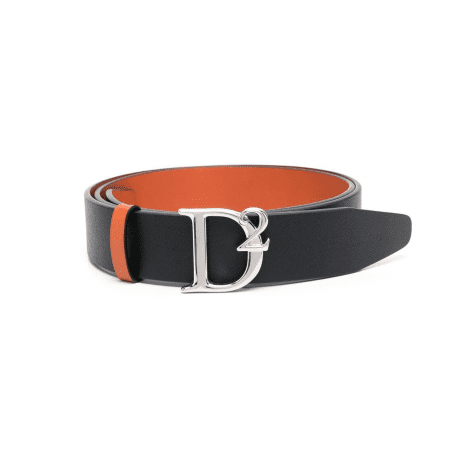 DSQUARED2 D2 STATEMENT-BUCKLE LEATHER BELT