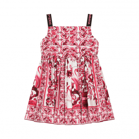 DOLCE & GABBANA KIDS MAJOLICA-PRINT SLEEVELESS DRESS