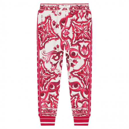 DOLCE & GABBANA KIDS MAJOLICA-PRINT JERSEY TRACK PANTS