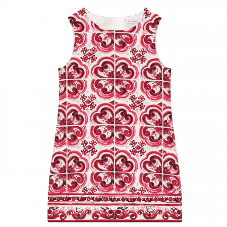 DOLCE & GABBANA KIDS MAJOLICA PRINT SLEEVELESS DRESS