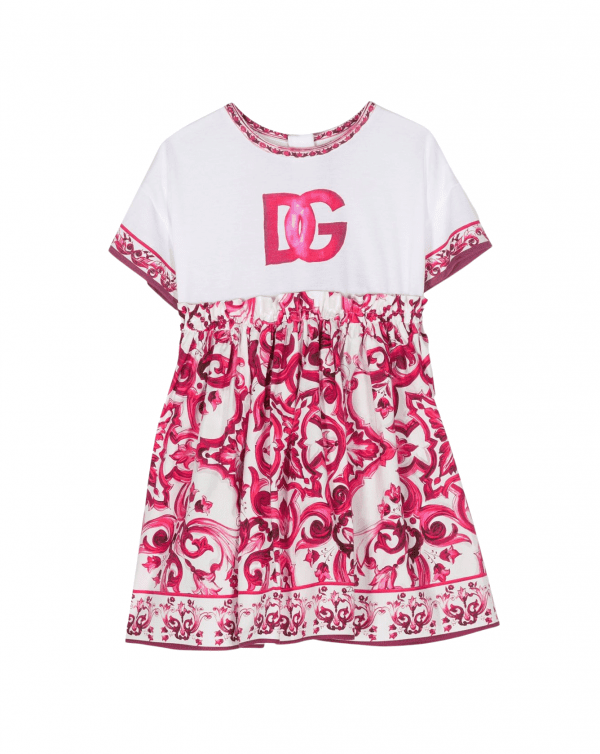 DOLCE & GABBANA KIDS LOGO-PRINT SHORT-SLEEVE T-SHIRT DRESS