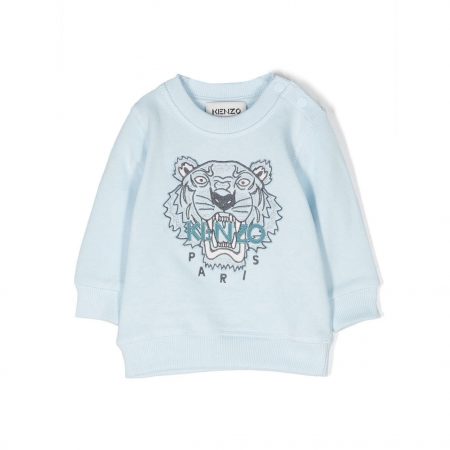 KENZO KIDS TIGER-EMBROIDERY COTTON SWEATSHIRT