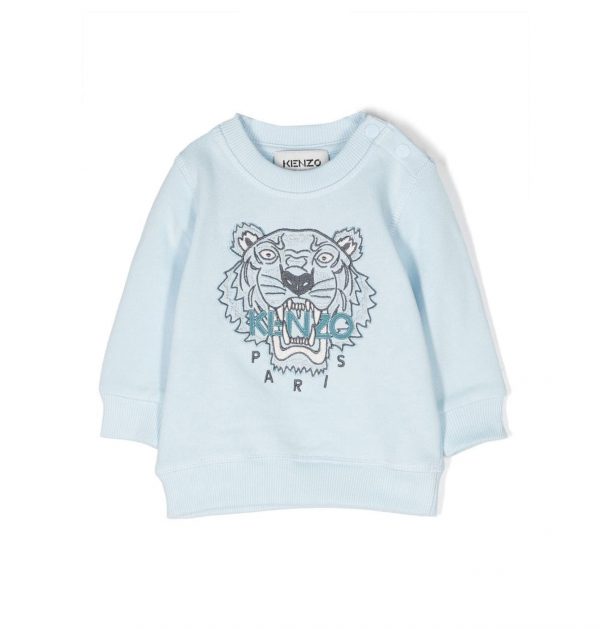 KENZO KIDS TIGER-EMBROIDERY COTTON SWEATSHIRT