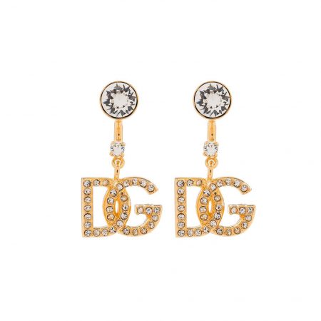 DOLCE & GABBANA RHINESTONE-EMBELLISHED D&G EARRINGS