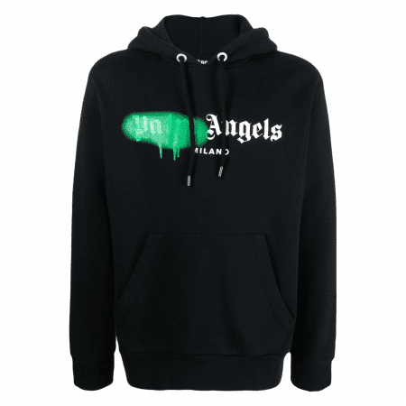 PALM ANGELS LOGO-PRINT DRAWSTRING HOODIE