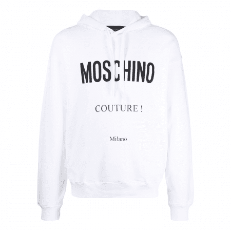 MOSCHINO LOGO-PRINT DRAWSTRING HOODIE