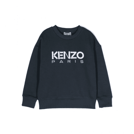 KENZO KIDS EMBROIDERED-LOGO COTTON SWEATSHIRT