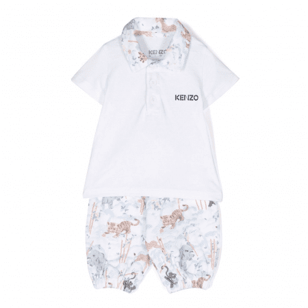 KENZO KIDS ANIMAL-PRINT POLO SET