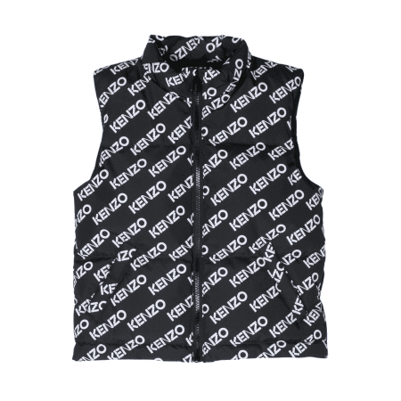 KENZO KIDS LOGO-PRINT PADDED GILET