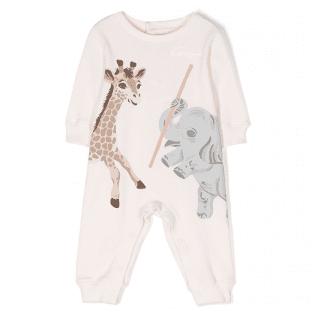 KENZO KIDS SAFARI-PRINT COTTON ROMPER